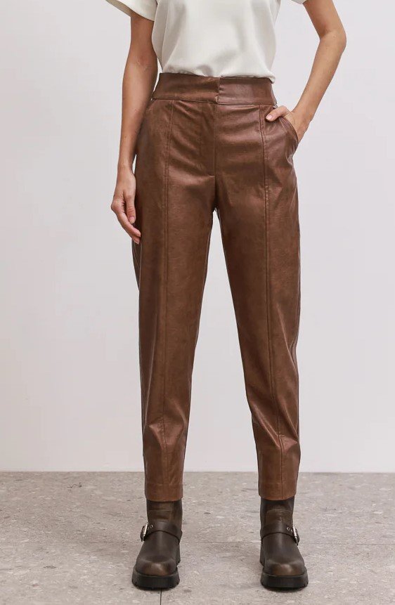 Leather pants camel