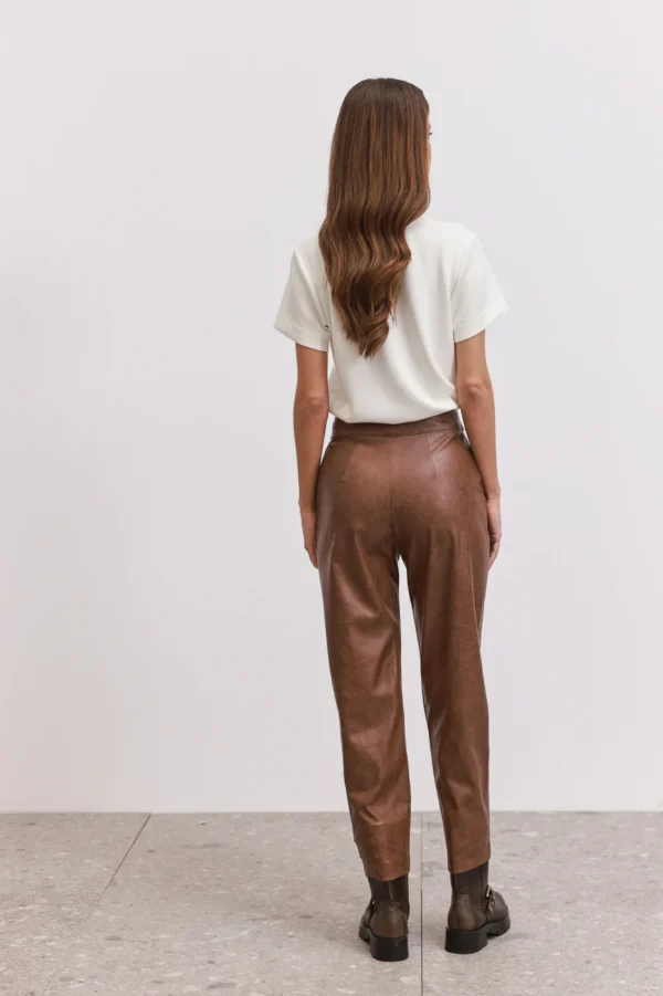 Leather pants camel