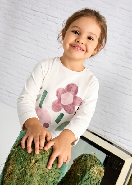 Girl long sleeved flower print top