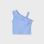 Girl asymmetric ruffle top