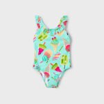 Girl print ruffle swimsuit