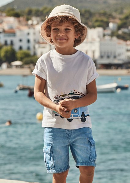 Boy Cargo Denim Shorts