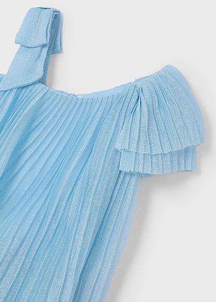 Girl Asymmetric Pleated Dress