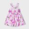 Girl print dress with bow