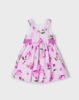 Girl print dress with bow