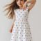 Girl embroidered polka dot dress