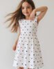 Girl embroidered polka dot dress