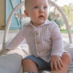 Newborn boy trousers and shirt set with waistcoat