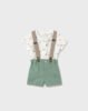 Newborn boy shorts with braces and shirt set