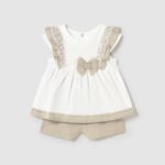 Baby linen shorts and blouse set