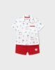 Baby print polo shirt set