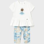 Baby leggings and ruffle top set