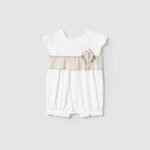 Newborn girl stripe detail romper