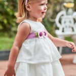 Baby dress with flower sash