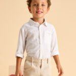 Boy long sleeved linen shirt