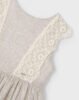 Girl embroidered detail linen dress