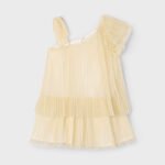 Girl Asymmetric Pleated Dress