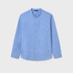 Boy Long Sleeve Band-Collar Shirt