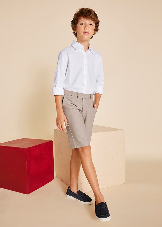 Boy tailored linen shorts