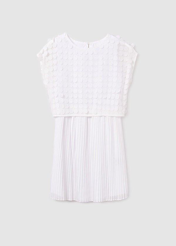 Girl combined pleated dress