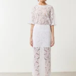 Lace midi skirt