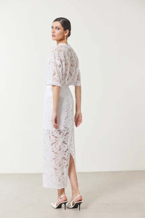 Lace midi skirt