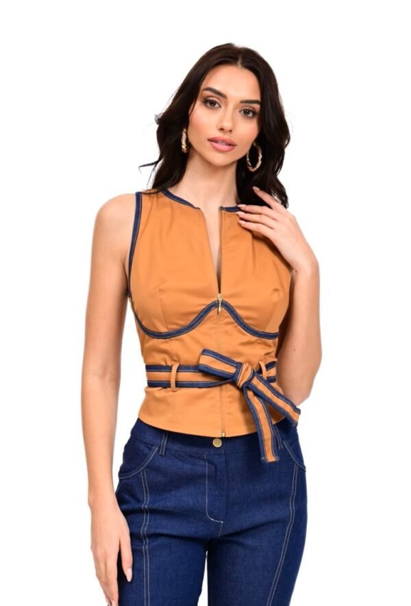 Jean details top