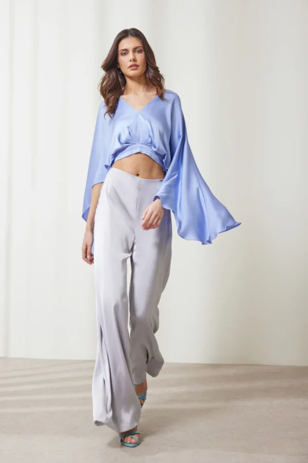 Silk top wide sleeves