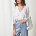 Silk top wide sleeves
