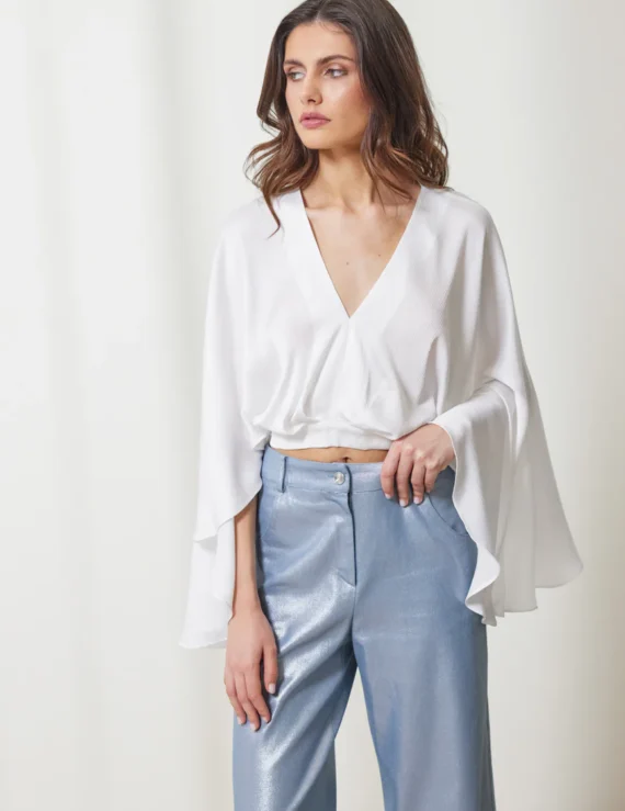 Silk top wide sleeves