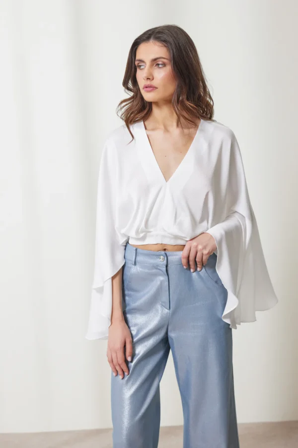 Silk top wide sleeves