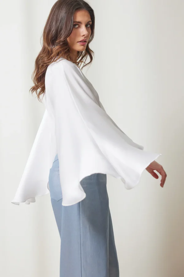 Silk top wide sleeves