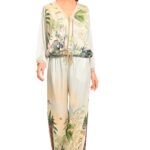 2 pieces silk print set set