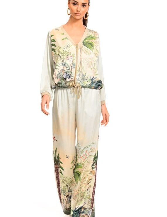 2 pieces silk print set set