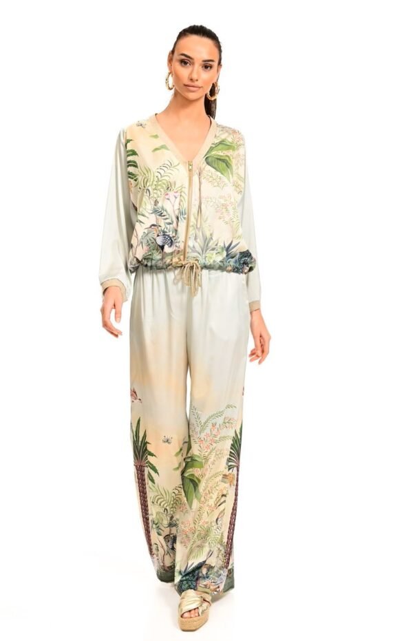 2 pieces silk print set set