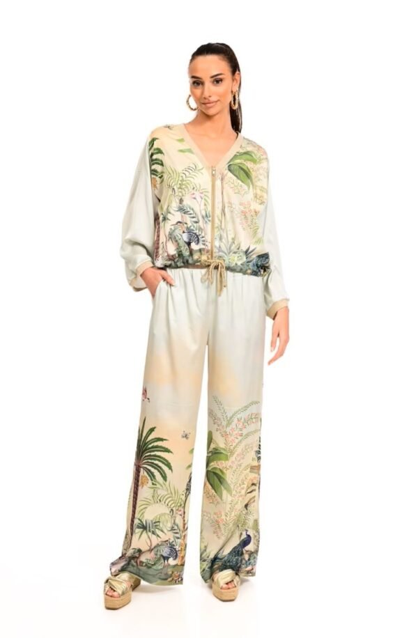 2 pieces silk print set set