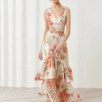 Silk flower skirt set