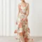 Silk flower skirt set