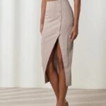 Button front skirt
