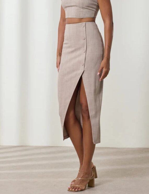 Button front skirt