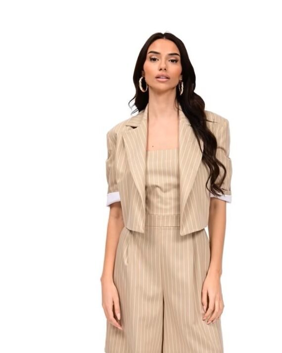 Crop stripes jacket