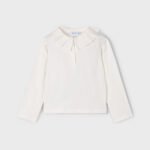 Girl Decorative Collar Polo Shirt