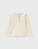 Babys ribbed polo shirt with ruffle collar