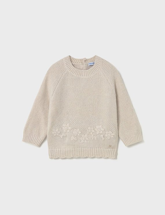 Baby embroidered flower jumper