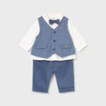 Newborn shirt set with bow tie and waistcoat