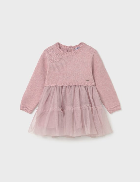Baby combined knitted dress