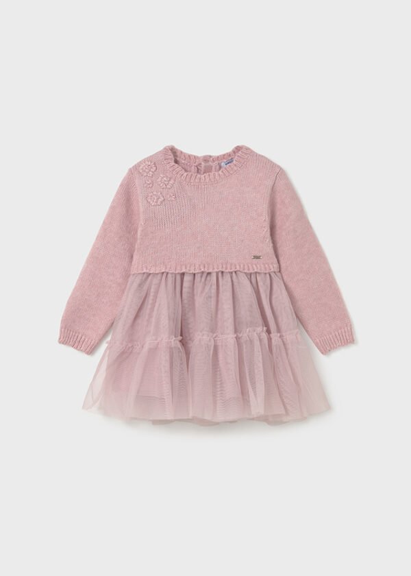 Baby combined knitted dress
