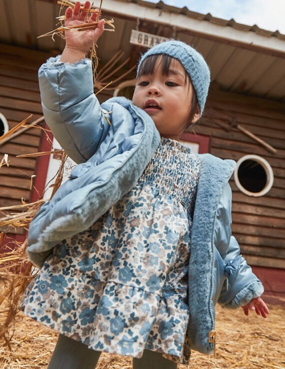 Baby velvet dress with ruffles