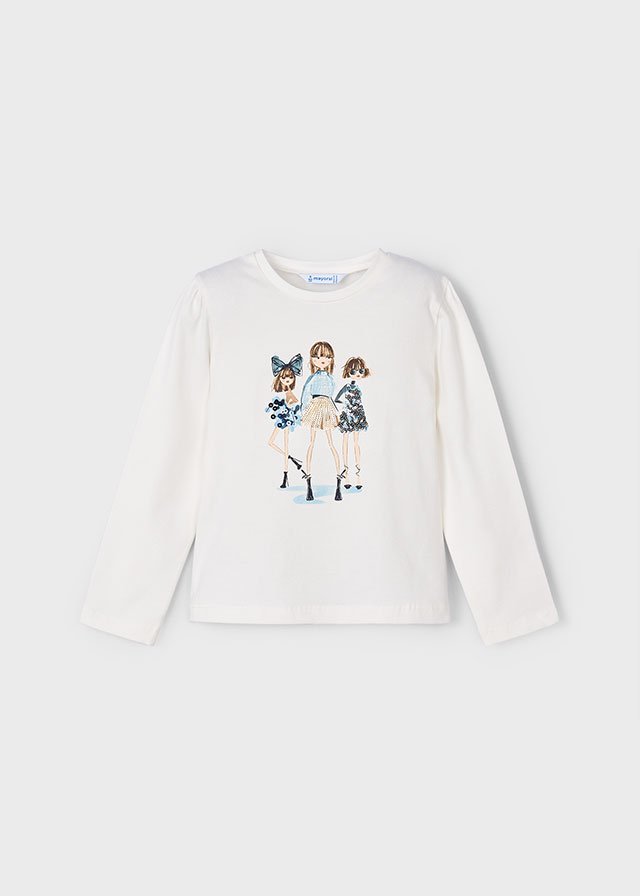 Girls doll motif shirt