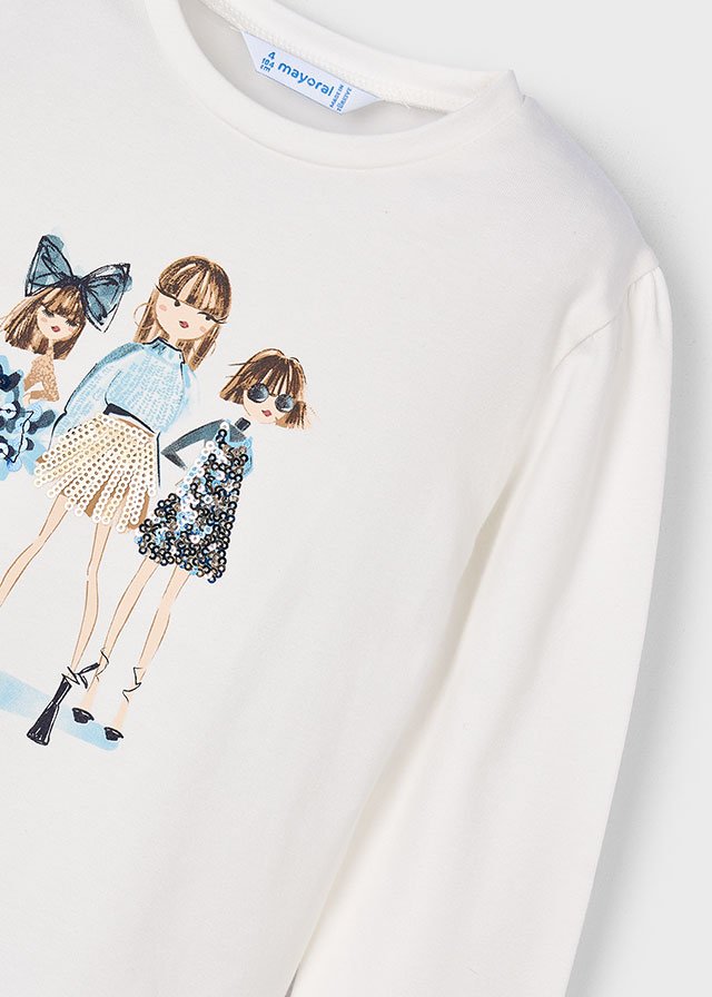 Girls doll motif shirt